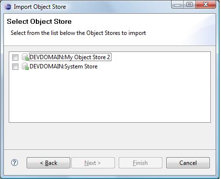 Select Object Store page